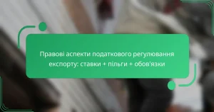 Правові аспекти податкового регулювання експорту: ставки + пільги + обов’язки