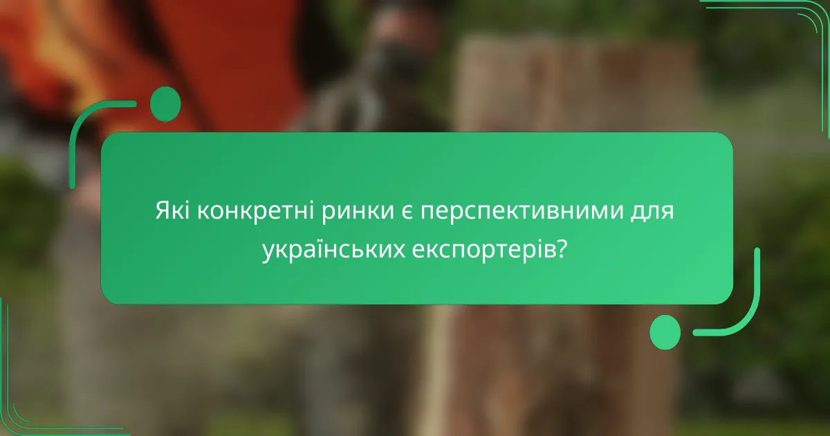 Які конкретні ринки є перспективними для українських експортерів?