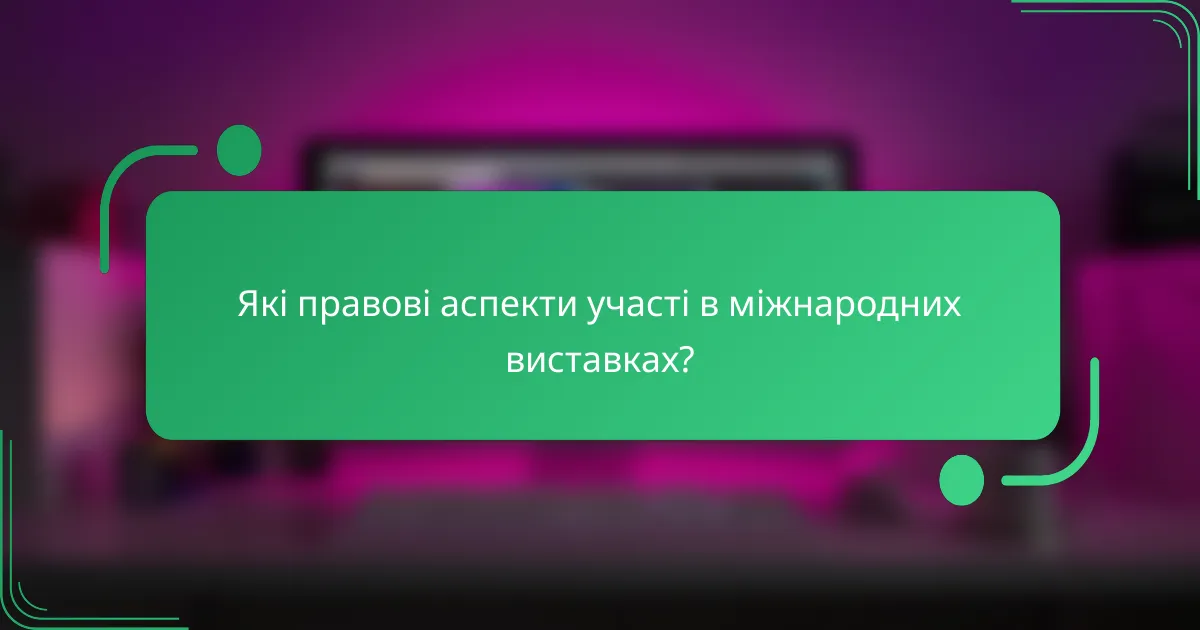 Які правові аспекти участі в міжнародних виставках?