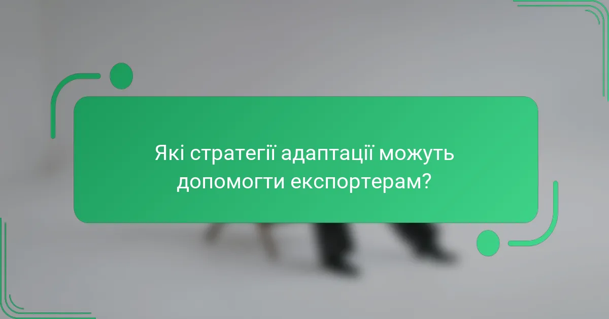 Які стратегії адаптації можуть допомогти експортерам?