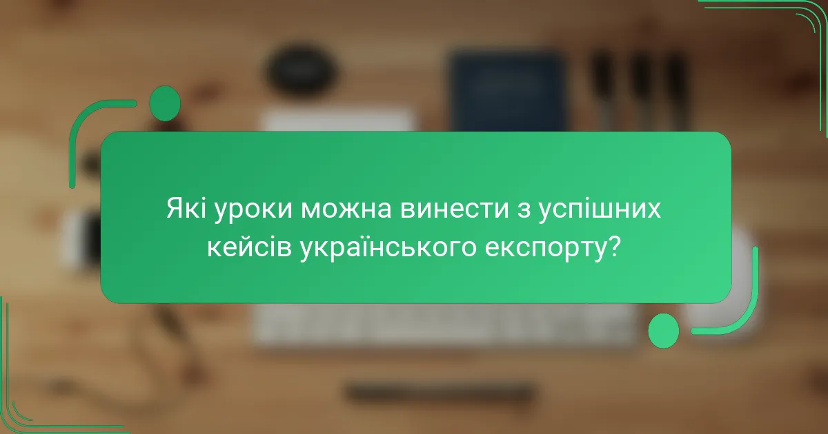 Які уроки можна винести з успішних кейсів українського експорту?