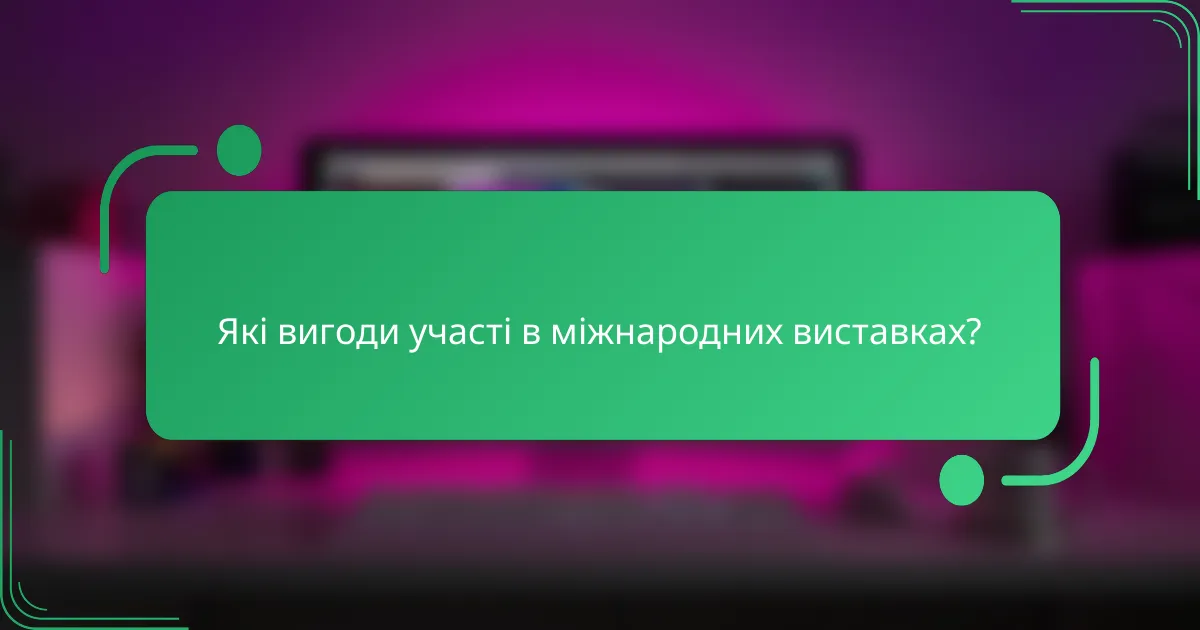 Які вигоди участі в міжнародних виставках?