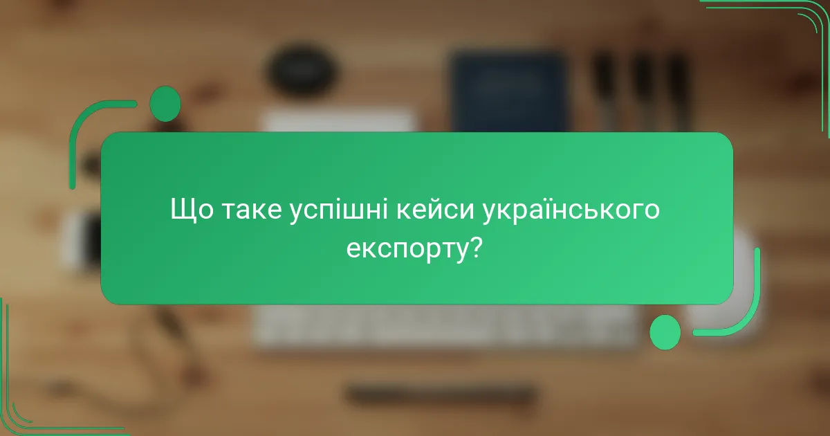 Що таке успішні кейси українського експорту?